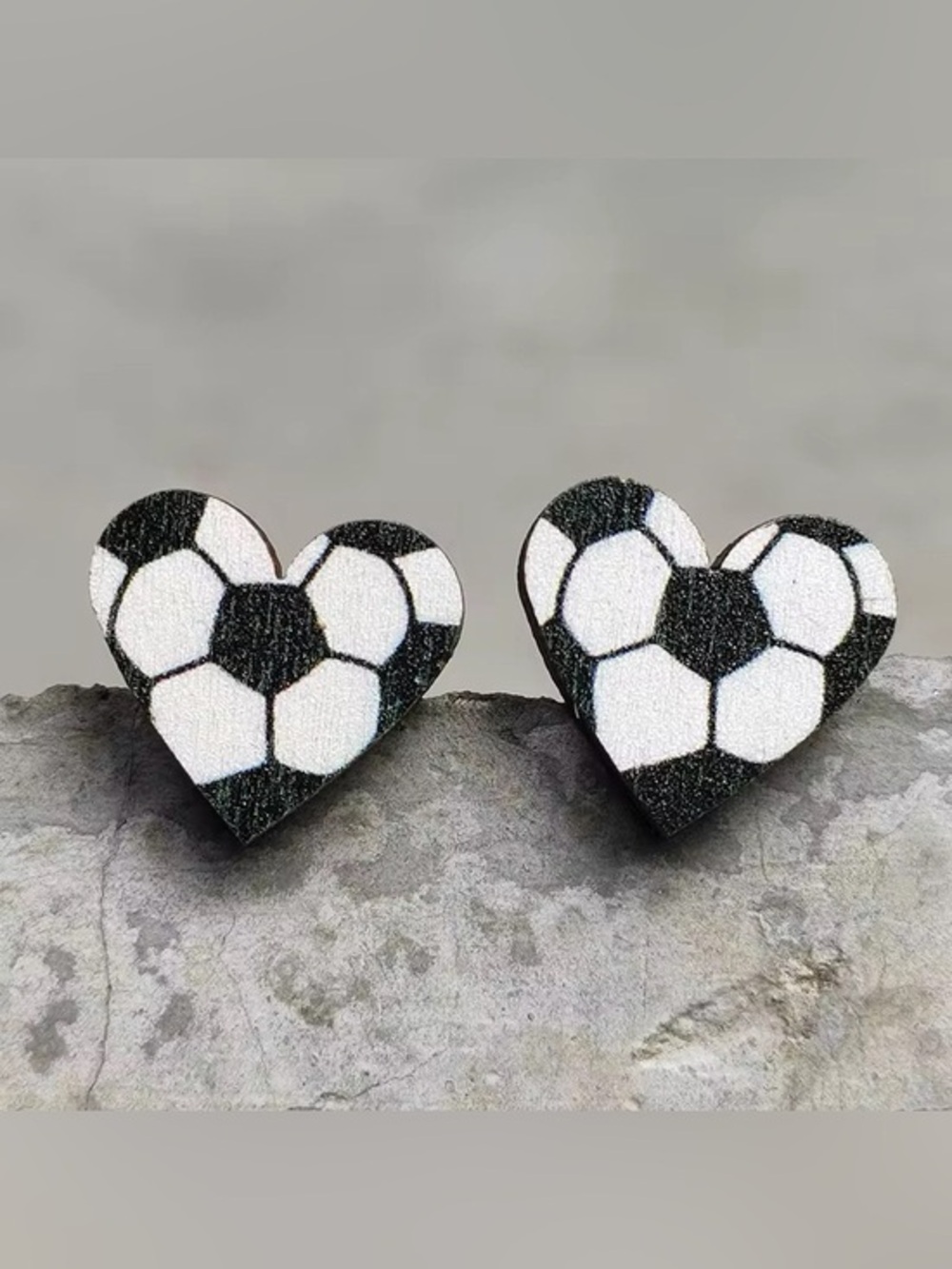 Heart Soccer Earrings